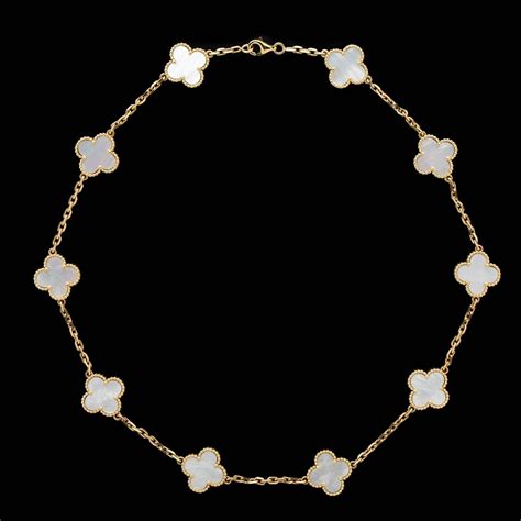 van cleef arpels clover necklace replica|van cleef necklace vintage alhambra.